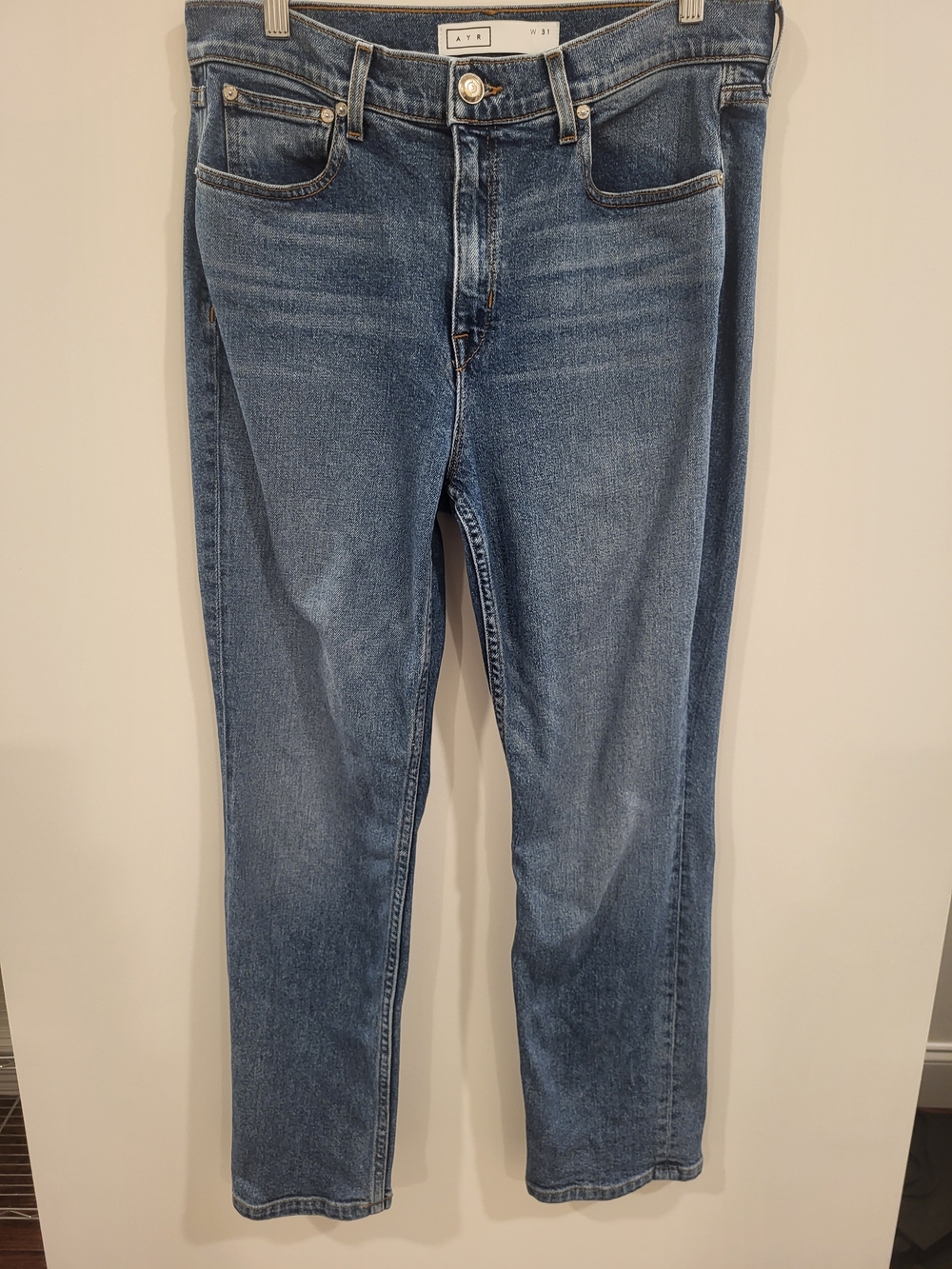 AYR Jeans 31X27 Womens The Yes Yes Yes High Rise Straight Denim